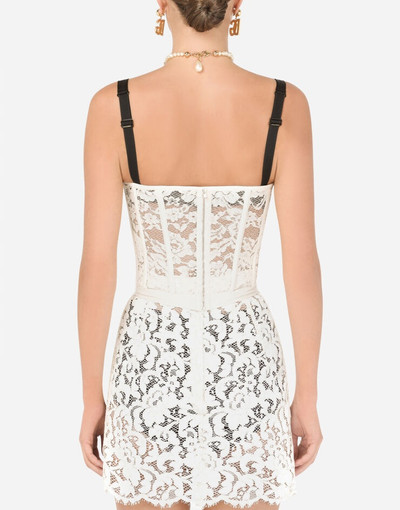 Dolce & Gabbana Laminated lace bustier outlook