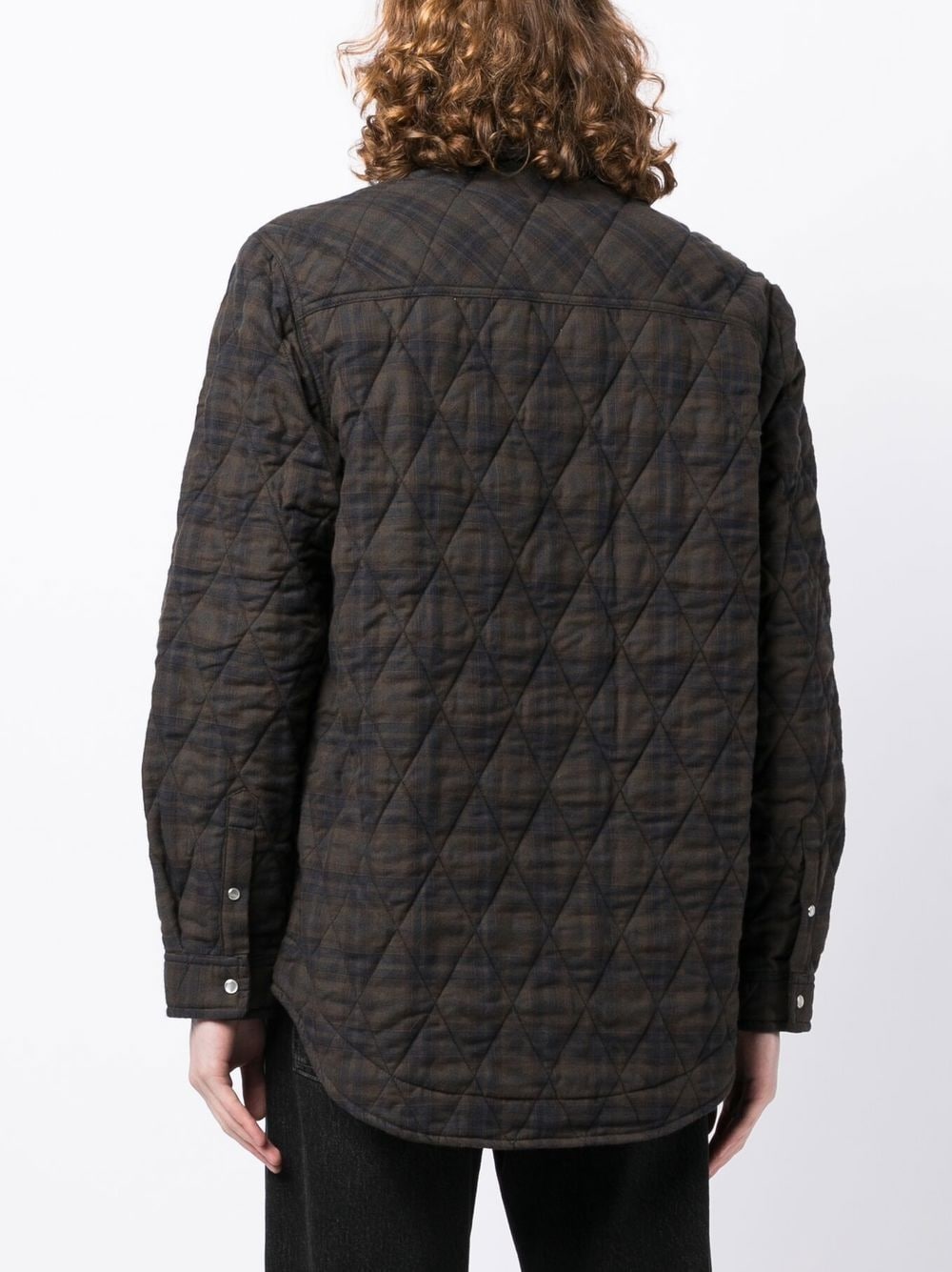 check-print two-pocket shirt jacket - 4