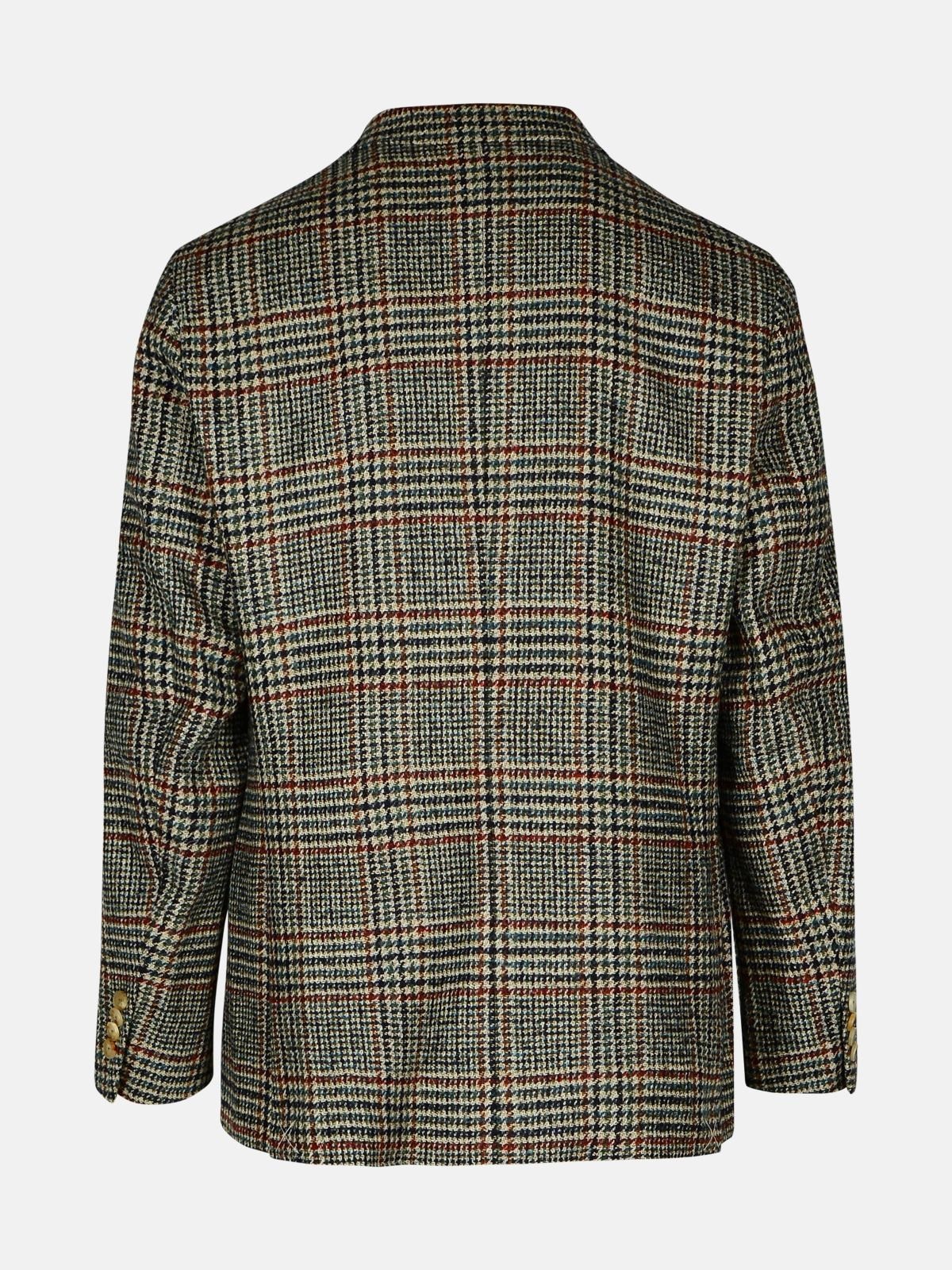 BLAZER IN BEIGE LINEN AND COTTON BLEND - 3