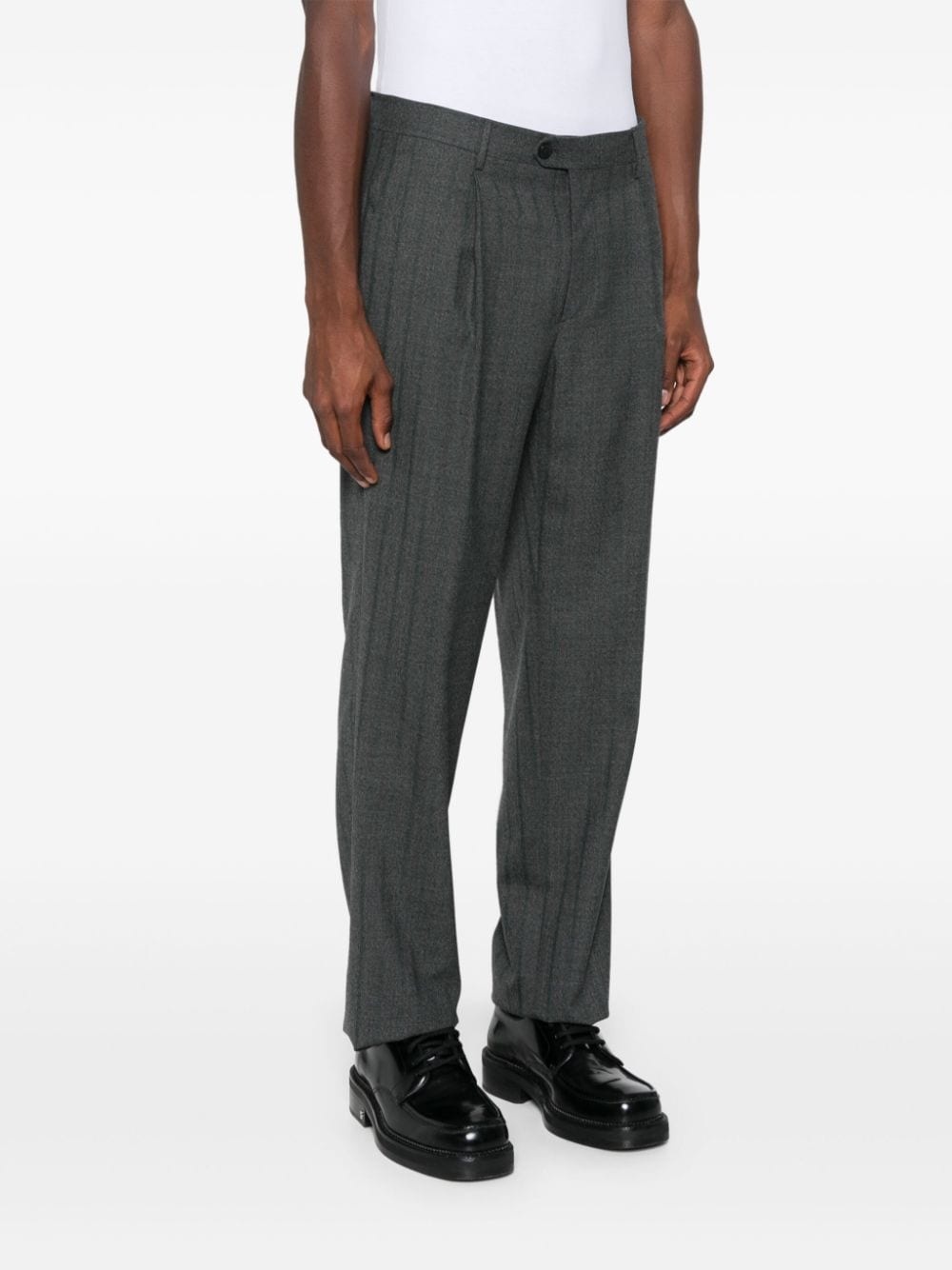striped pleated trousers - 3
