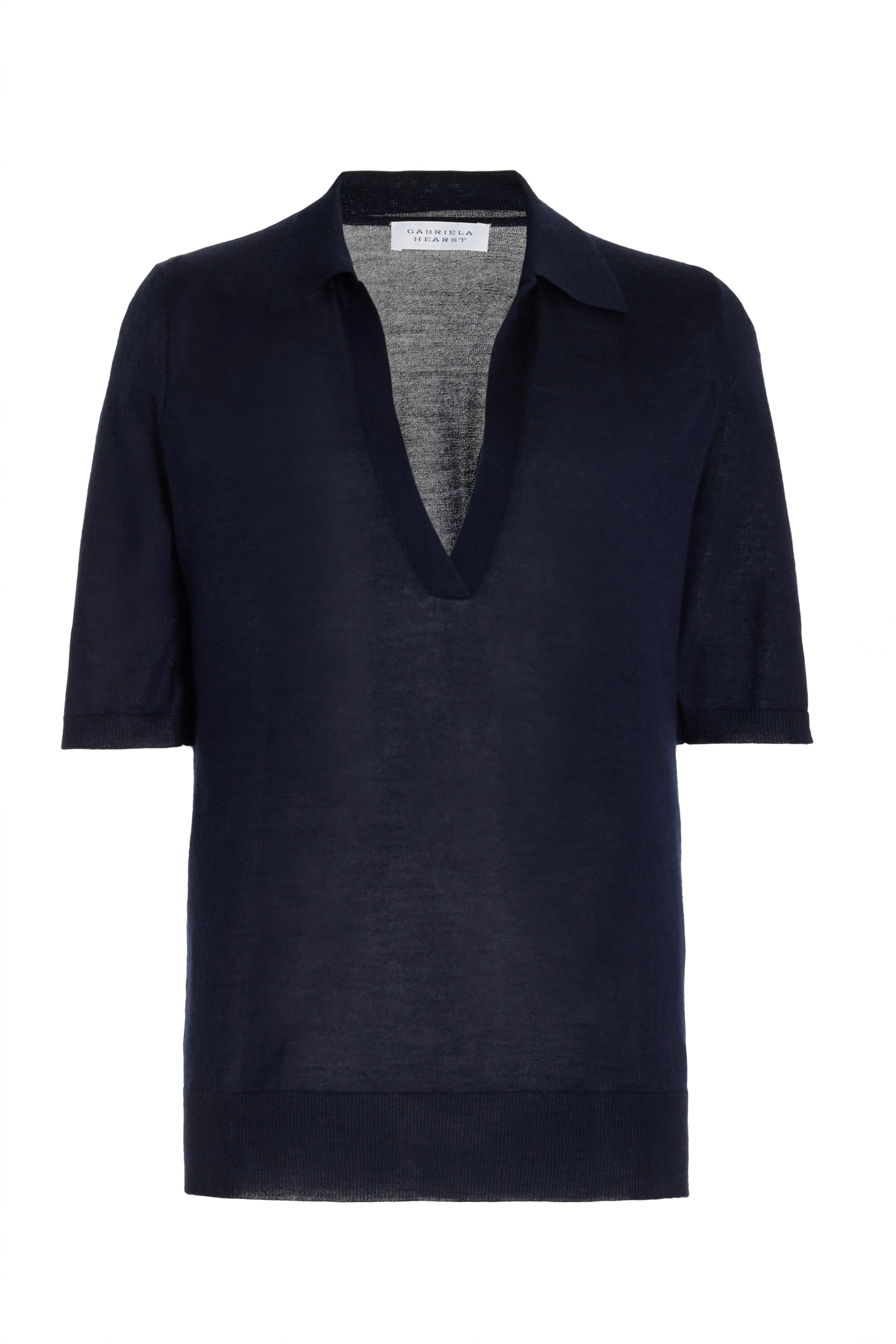 Frank Knit Polo in Dark Navy Silk Cashmere - 1
