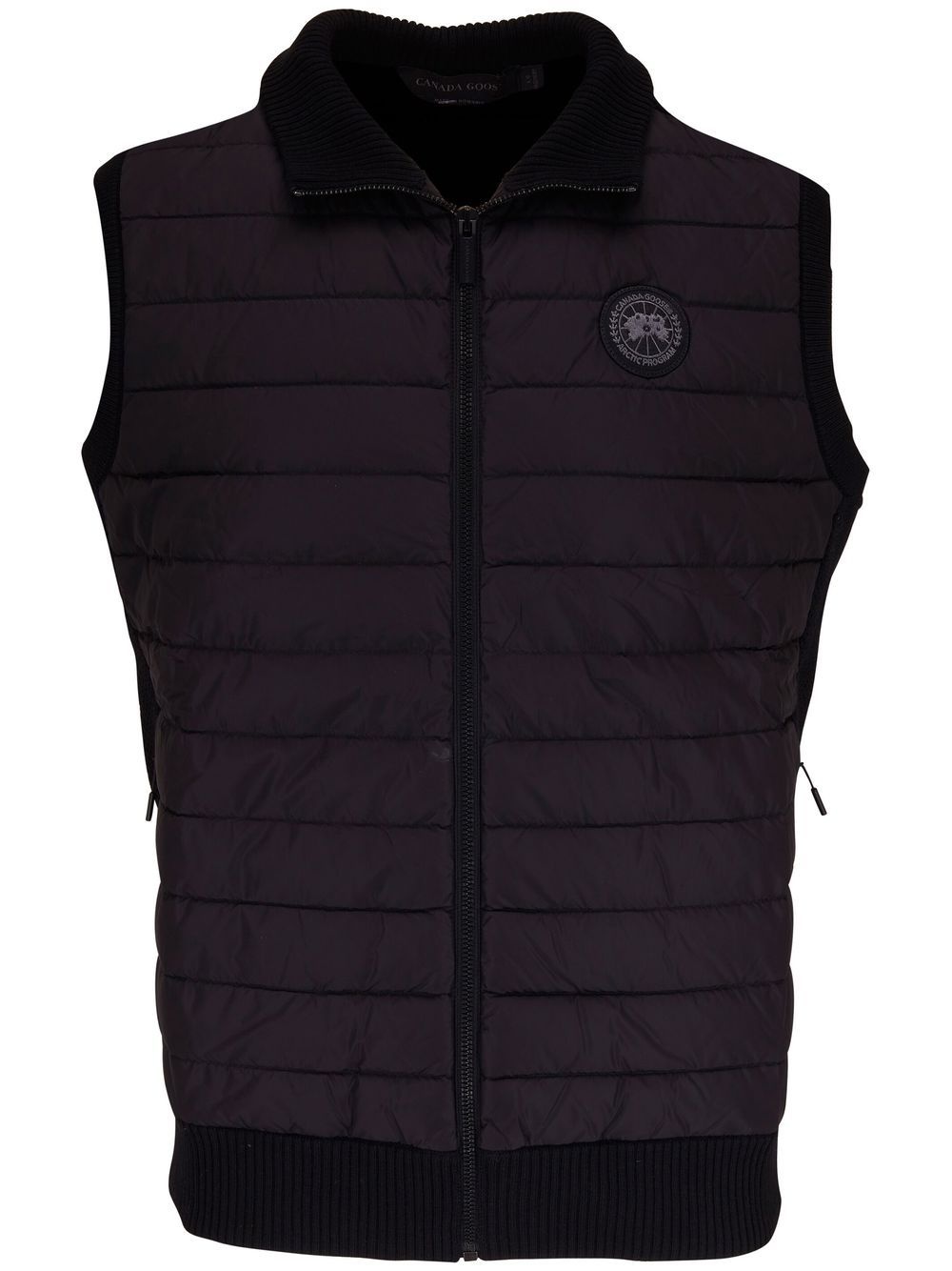 logo-patch quilted gilet - 1