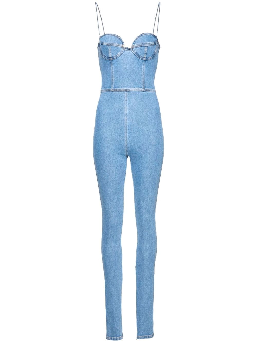 denim bustier jumpsuit - 1