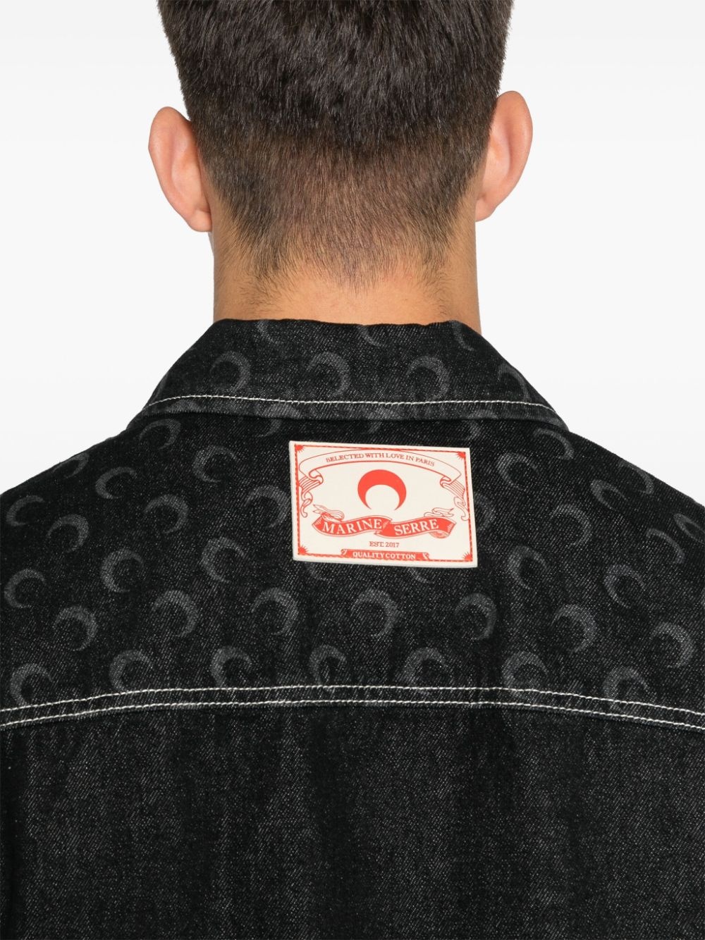 Moon-laser denim overshirt - 5