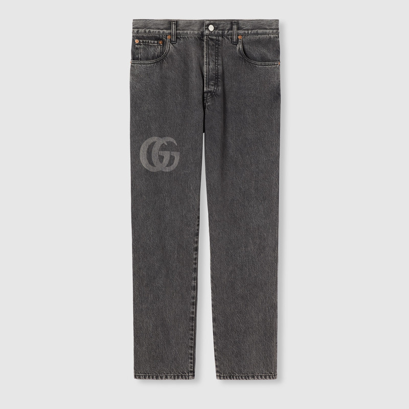 Slim fit denim pant with logo detail 1