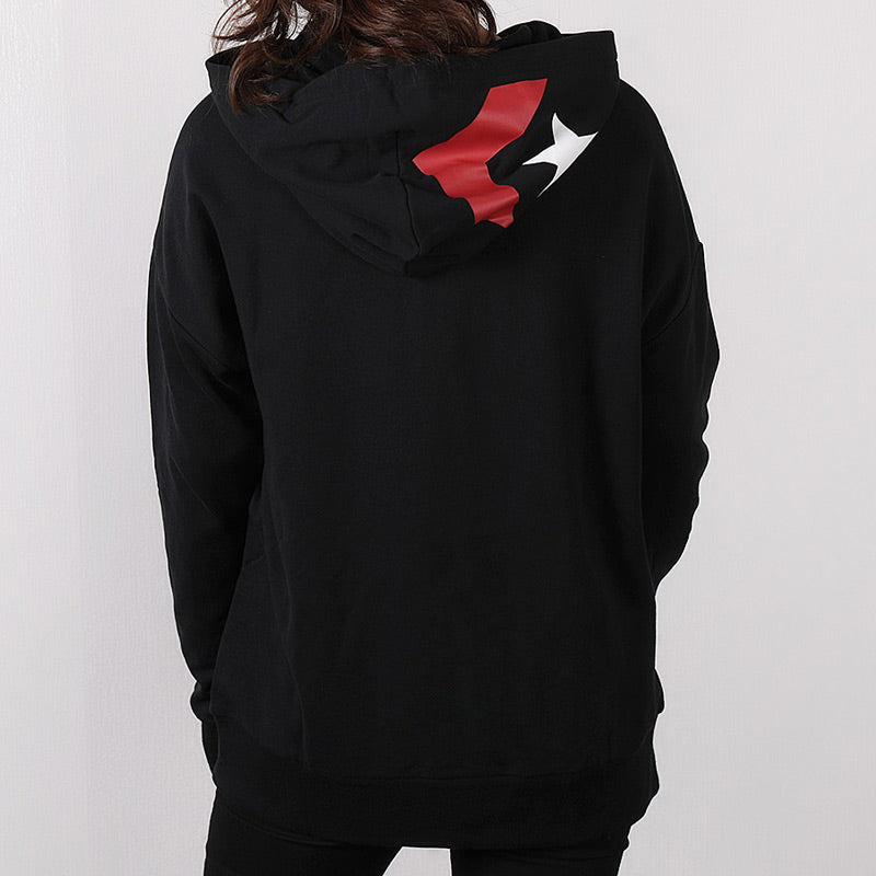 (WMNS) Converse Wordmark Big Logo Hoodie 'Black' 10007113-A01 - 4