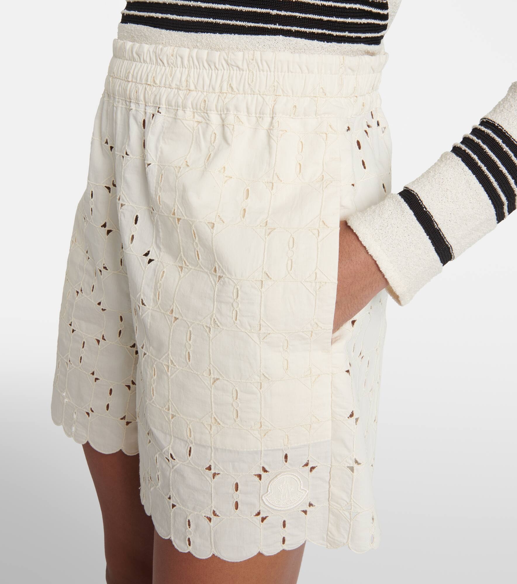 Broderie anglaise cotton-blend shorts - 4