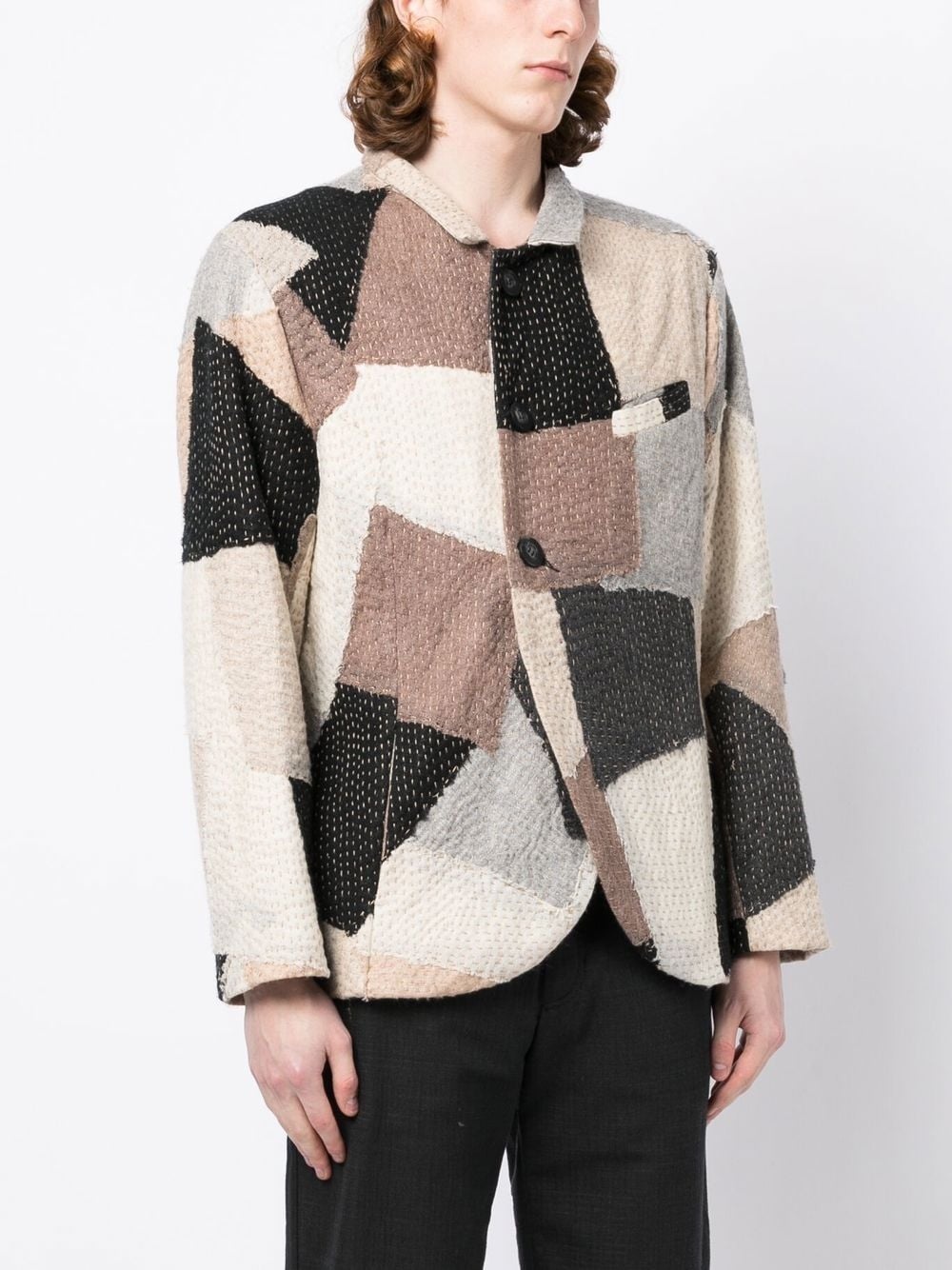 PATCHWORK WOOL JACKET - 4