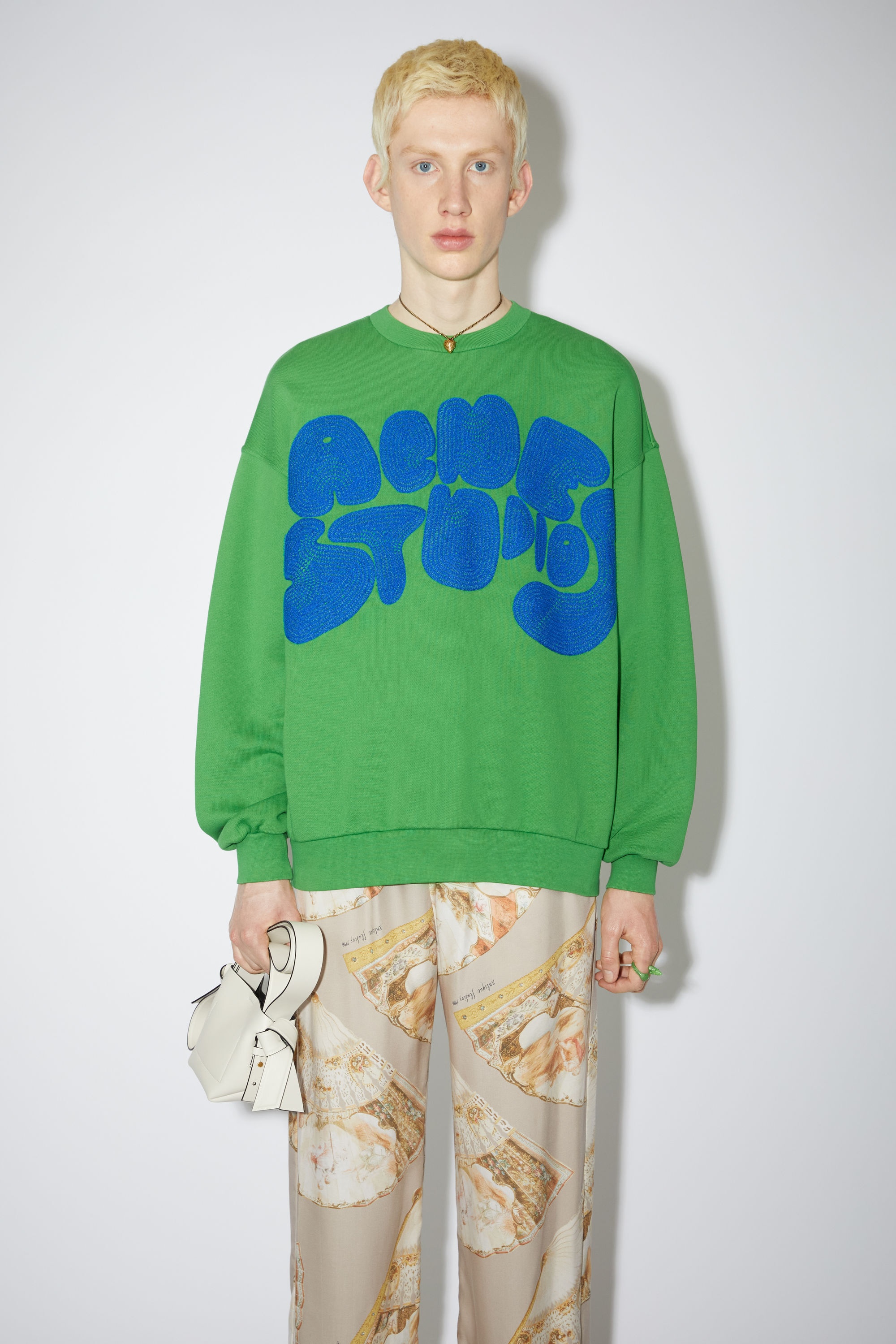 Crew neck bubble logo sweater - Electric Green - 2