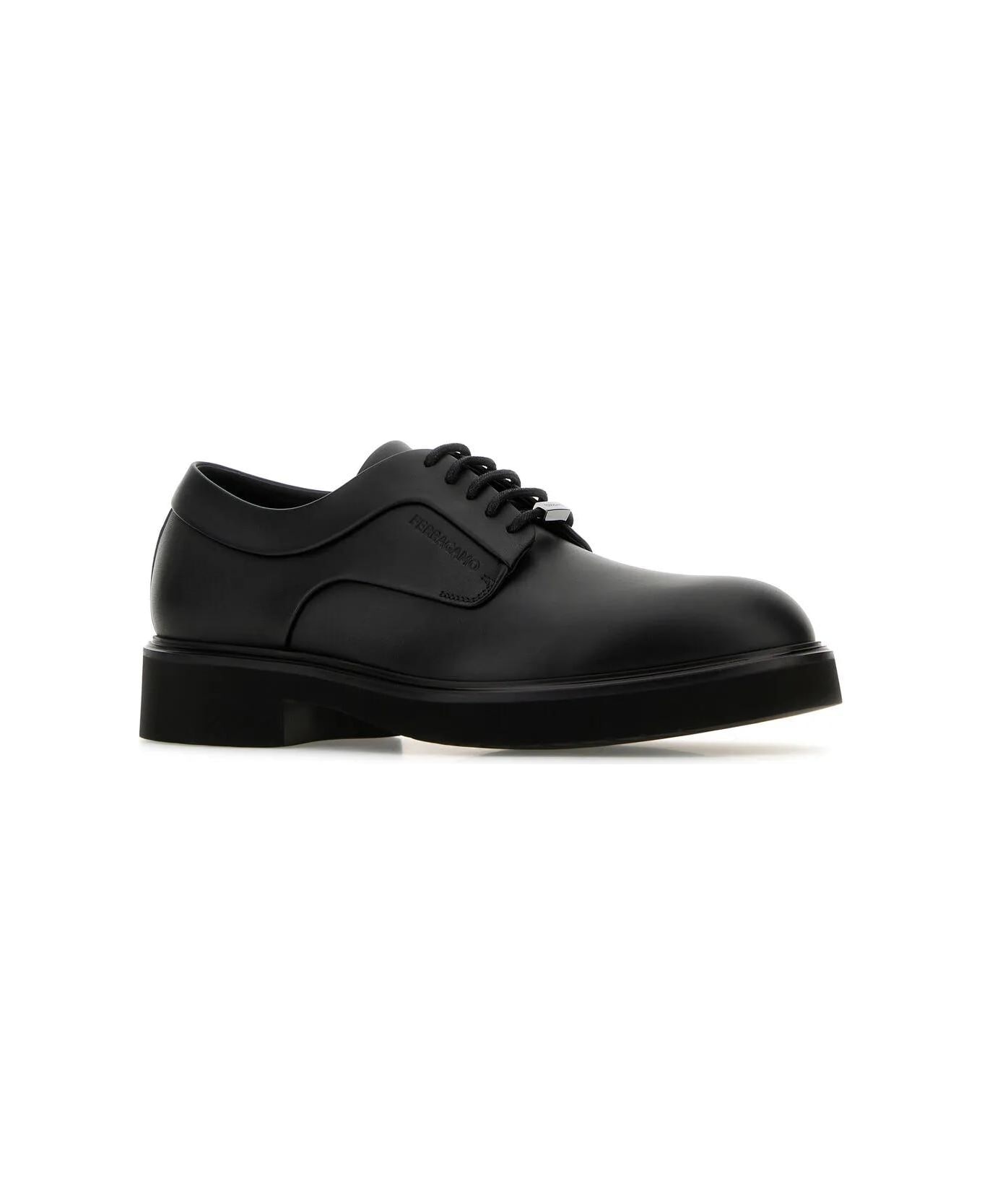 Black Leather Cervantes Lace-up Shoes - 2