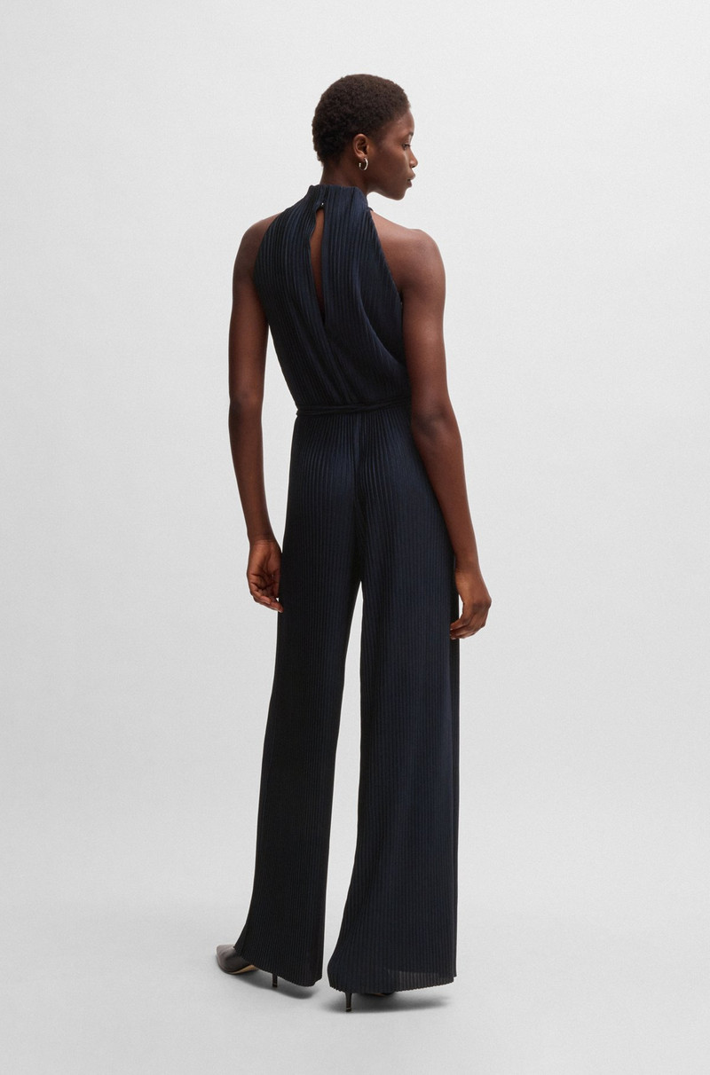 SLEEVELESS JUMPSUIT WITH PLISSÉ PLEATS AND TIE BELT 5