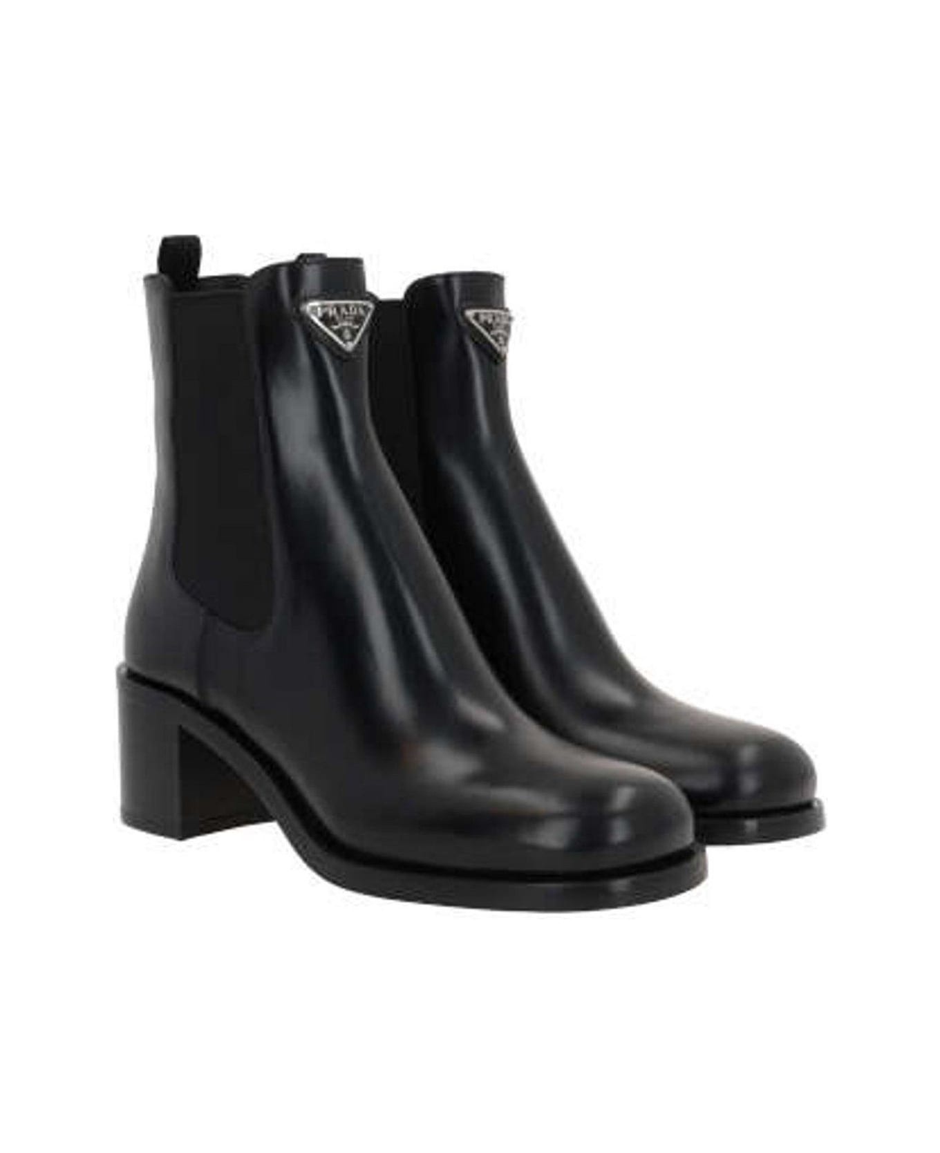 Triangle-logo Ankle Boots - 2