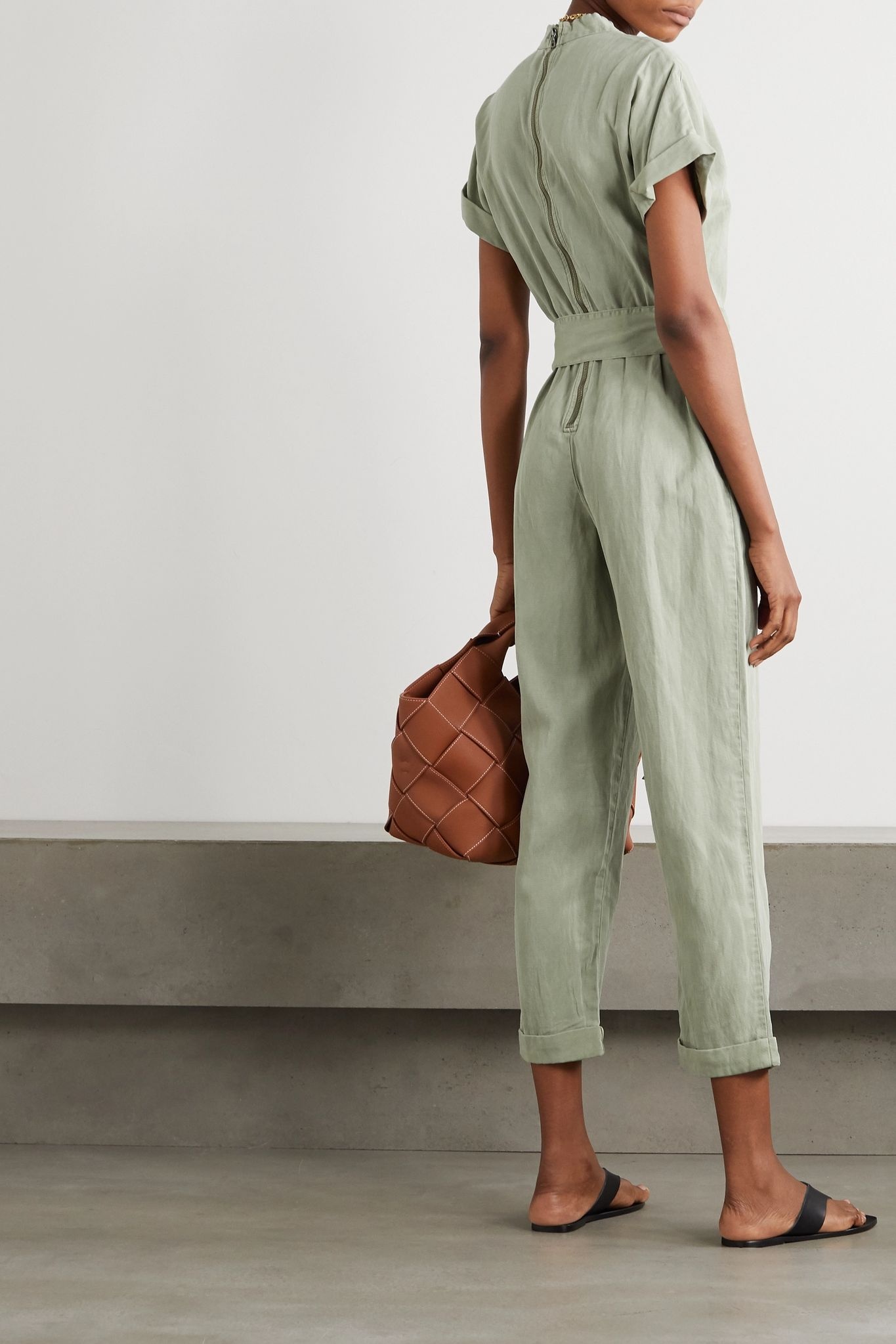 Leonarda belted Lyocell-blend twill jumpsuit - 3