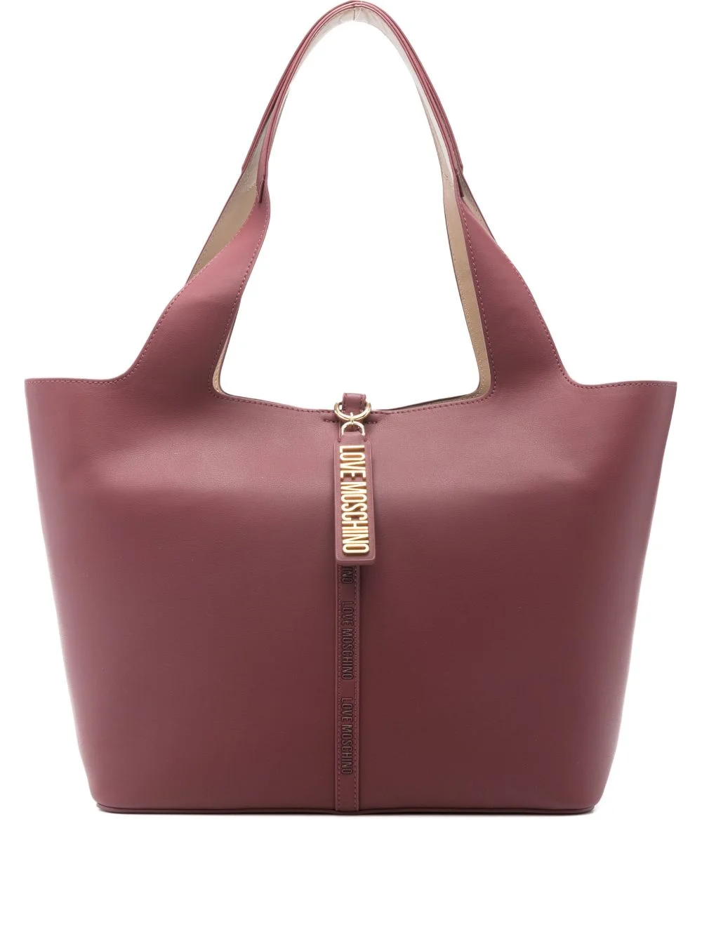 pendant leather tote bag - 1