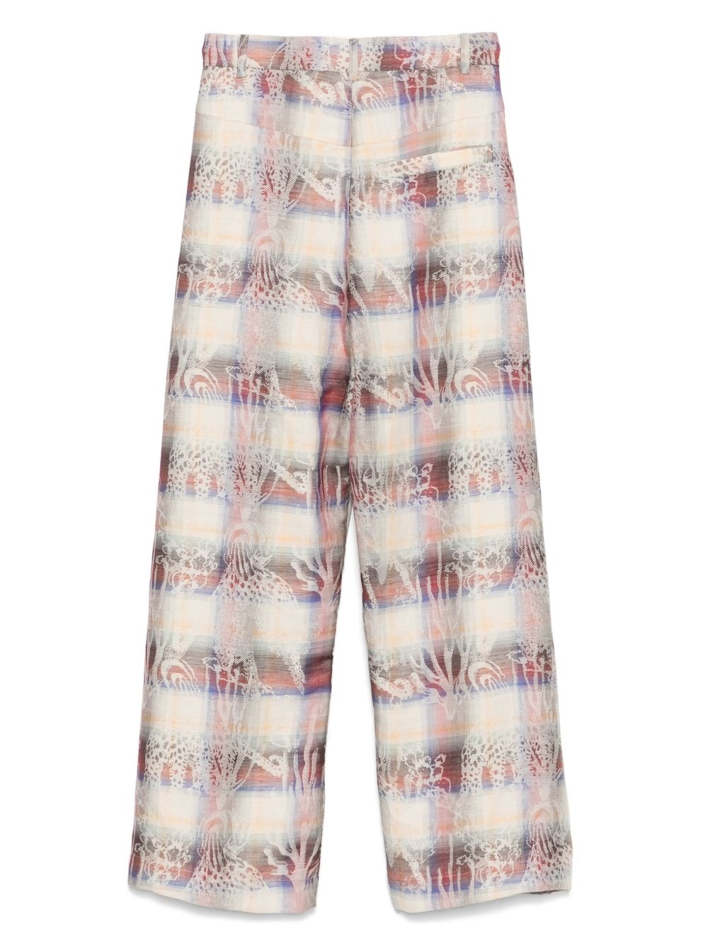 plaid-check trousers - 2