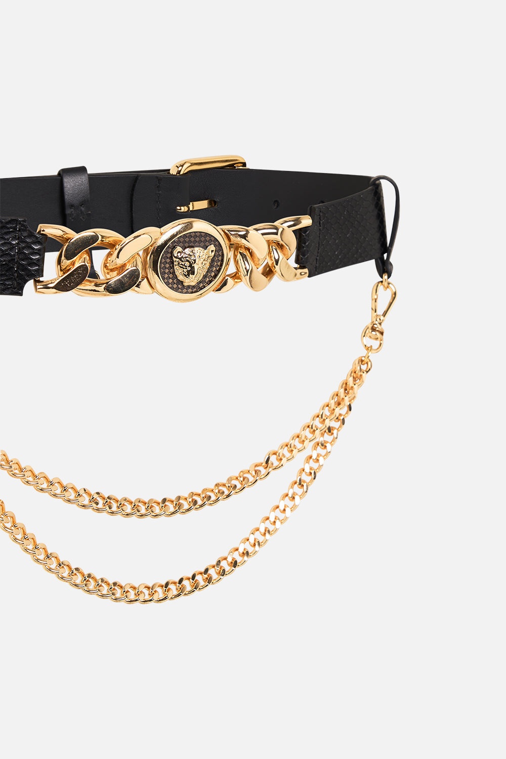 LEOPARD BUTTON BELT WITH CHAIN - 2