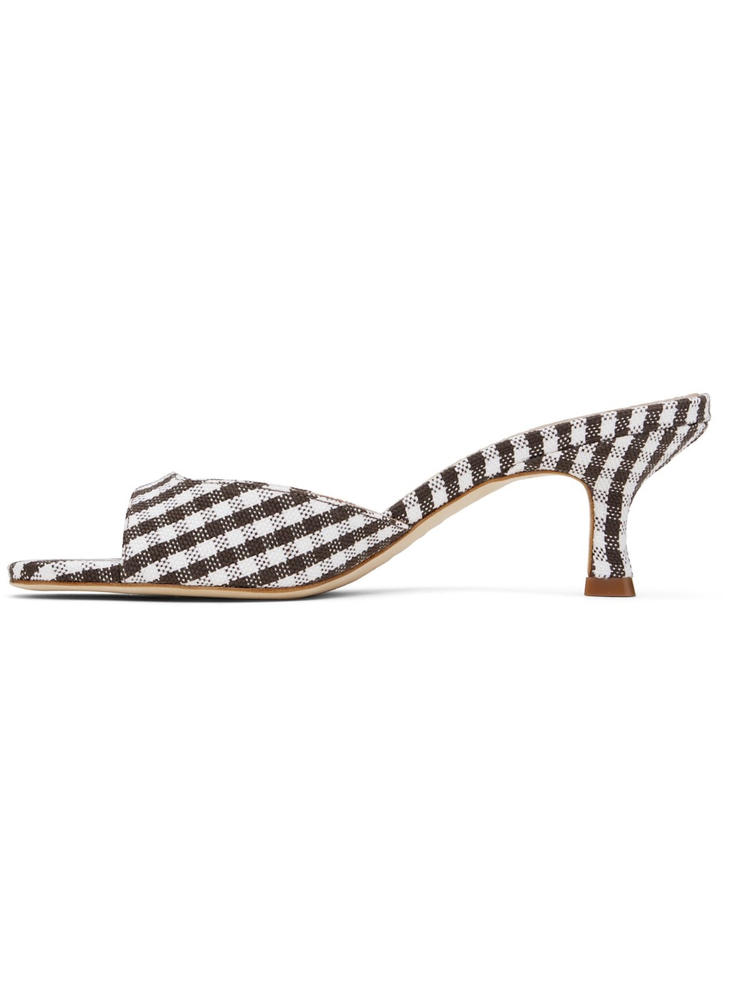 Brown & White Brigitte Mules - 3