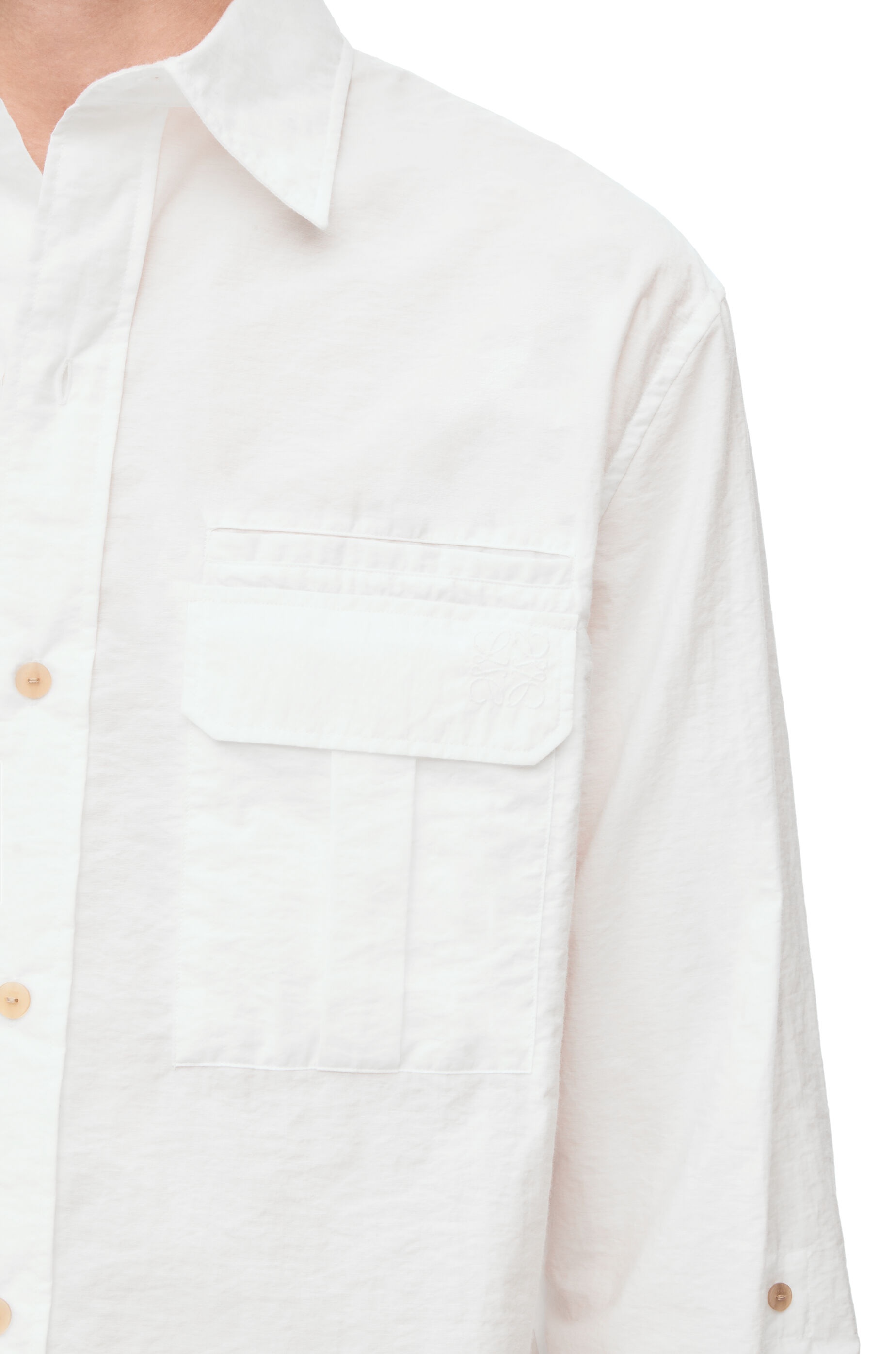 Asymmetric pocket shirt in cotton and polyamide - 5