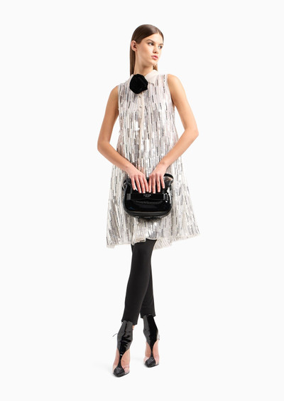 EMPORIO ARMANI Midi dress in silk organza with a blend of all-over hand-embroidered sequins outlook