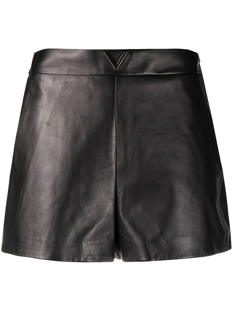 high-waist leather shorts 1