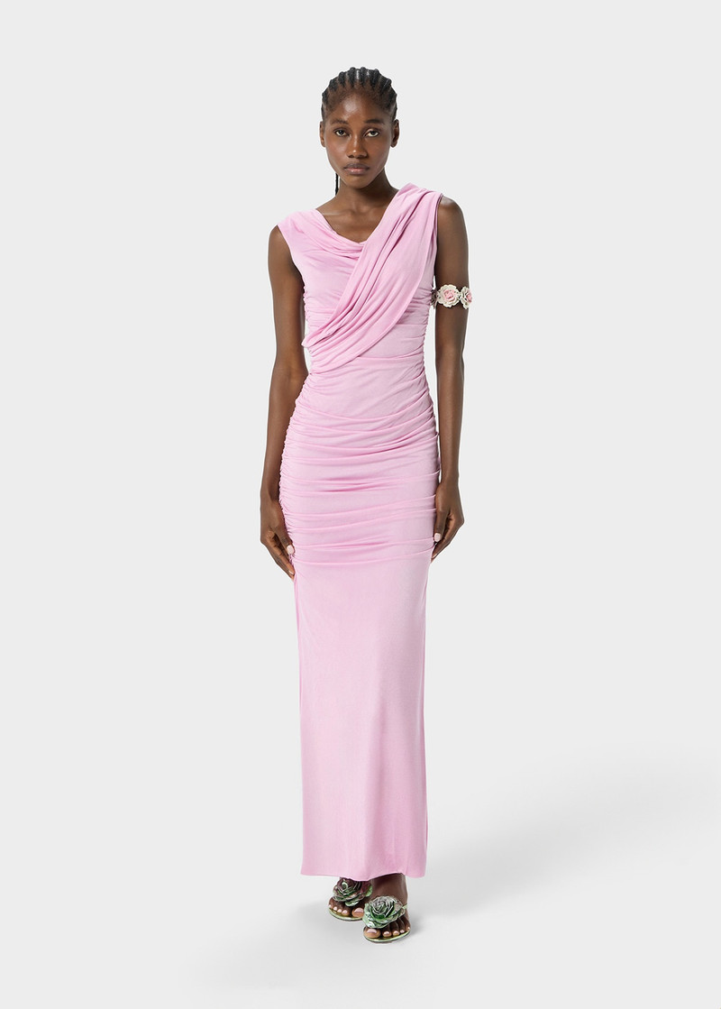 Blumarine ONE-SHOULDER LONG DRESS WITH DRAPES outlook