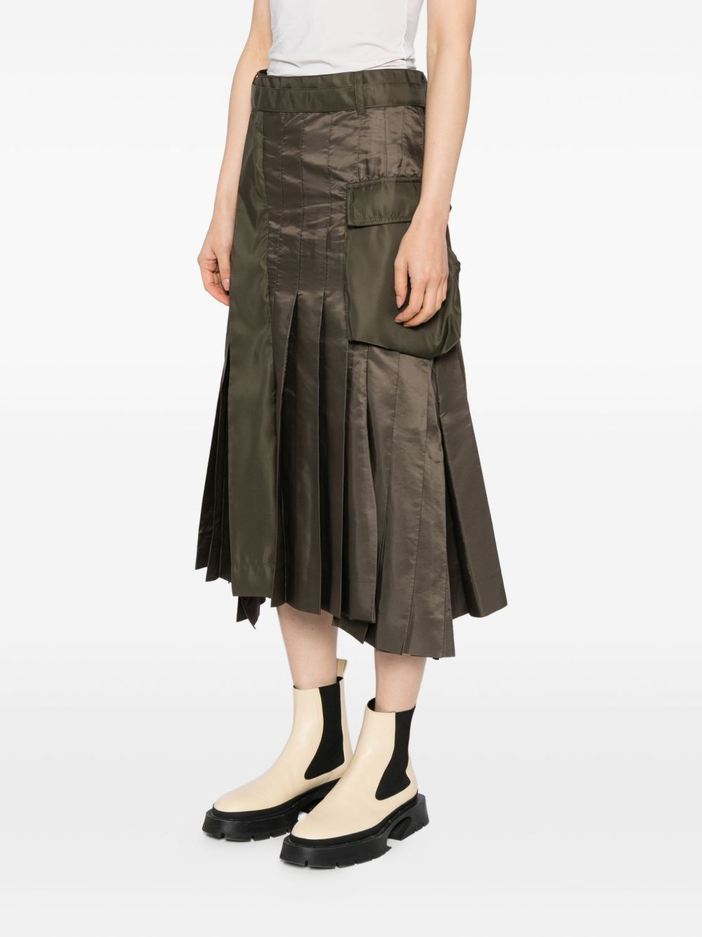 pleated wrap skirt - 3