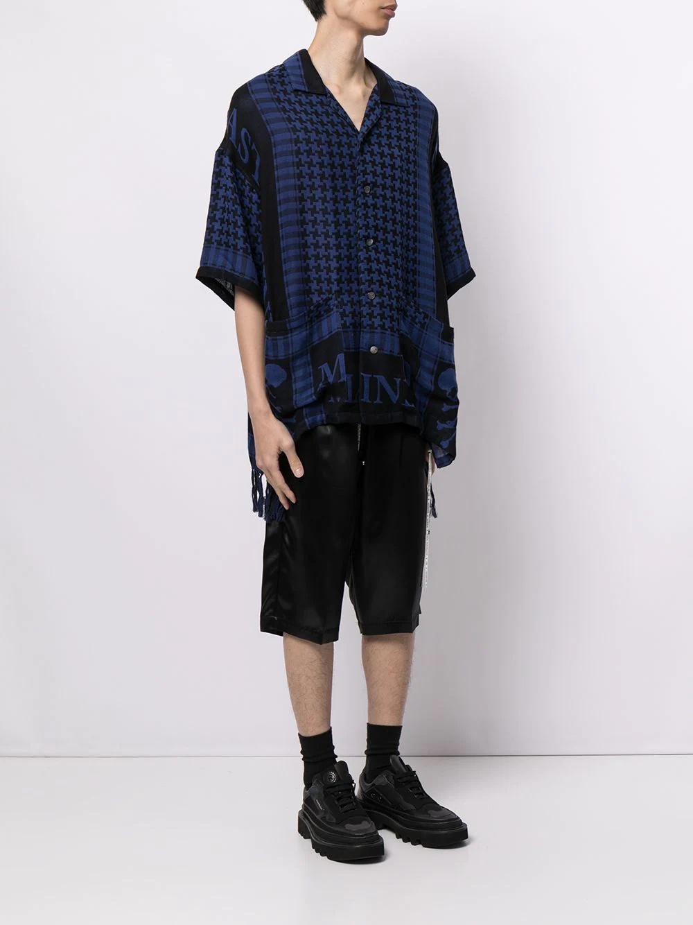geometric logo-print cotton shirt - 5