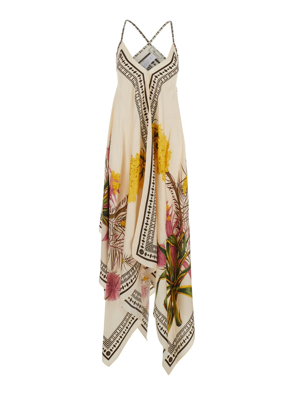 Blumarine Women Multicolor Long Dress With Thin Straps And All-Over Floral Print In Twill Woman - 1