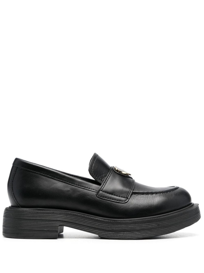 logo-plaque 40mm faux-leather loafers 1