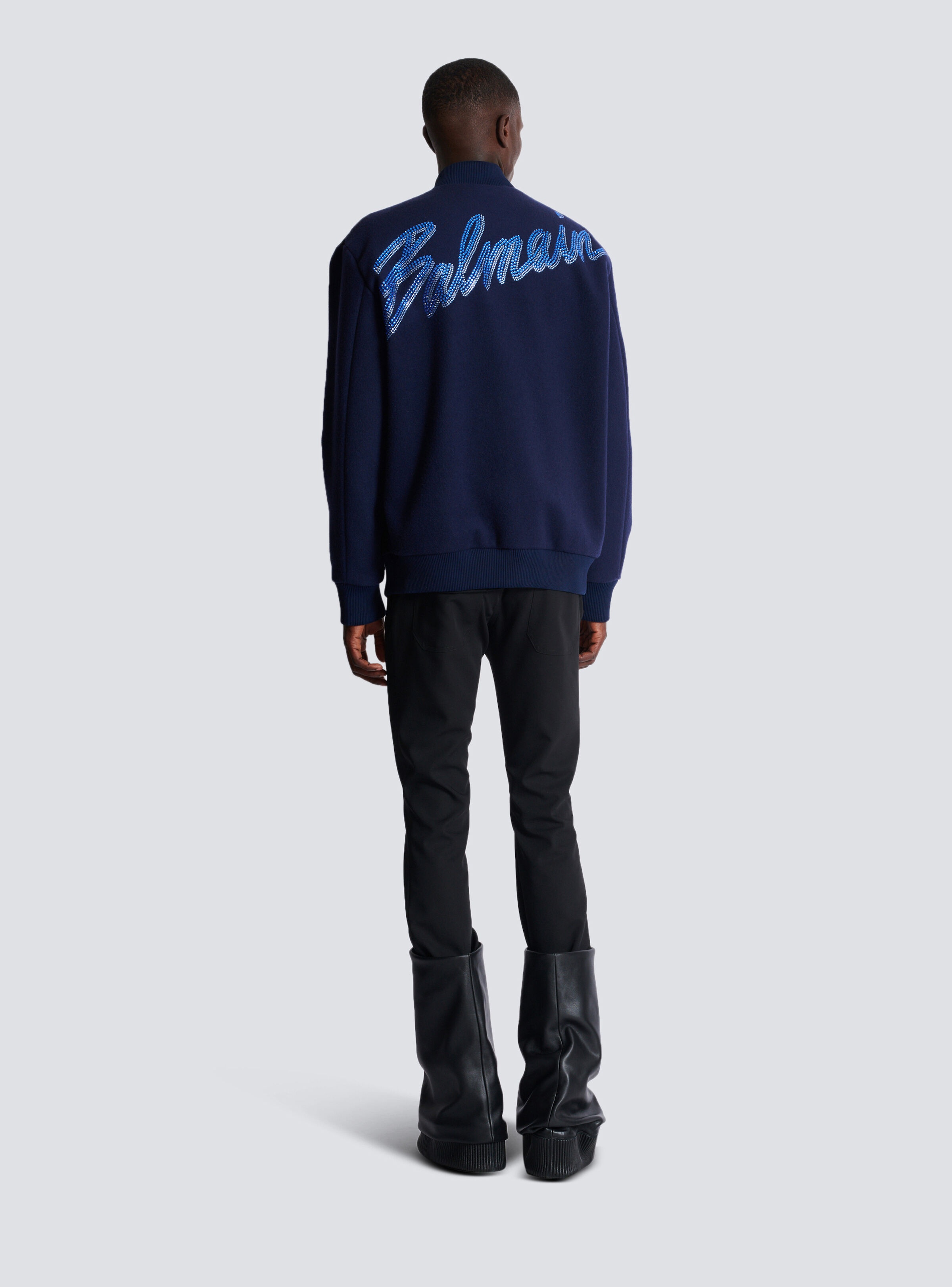 Bomber jacket with rhinestone torso - 4