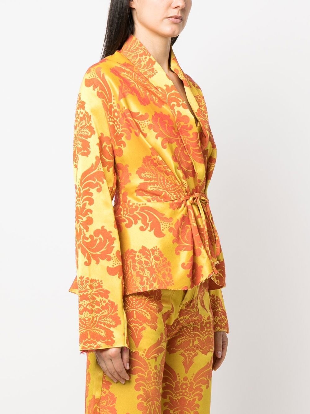 floral print tie-front jacket - 3