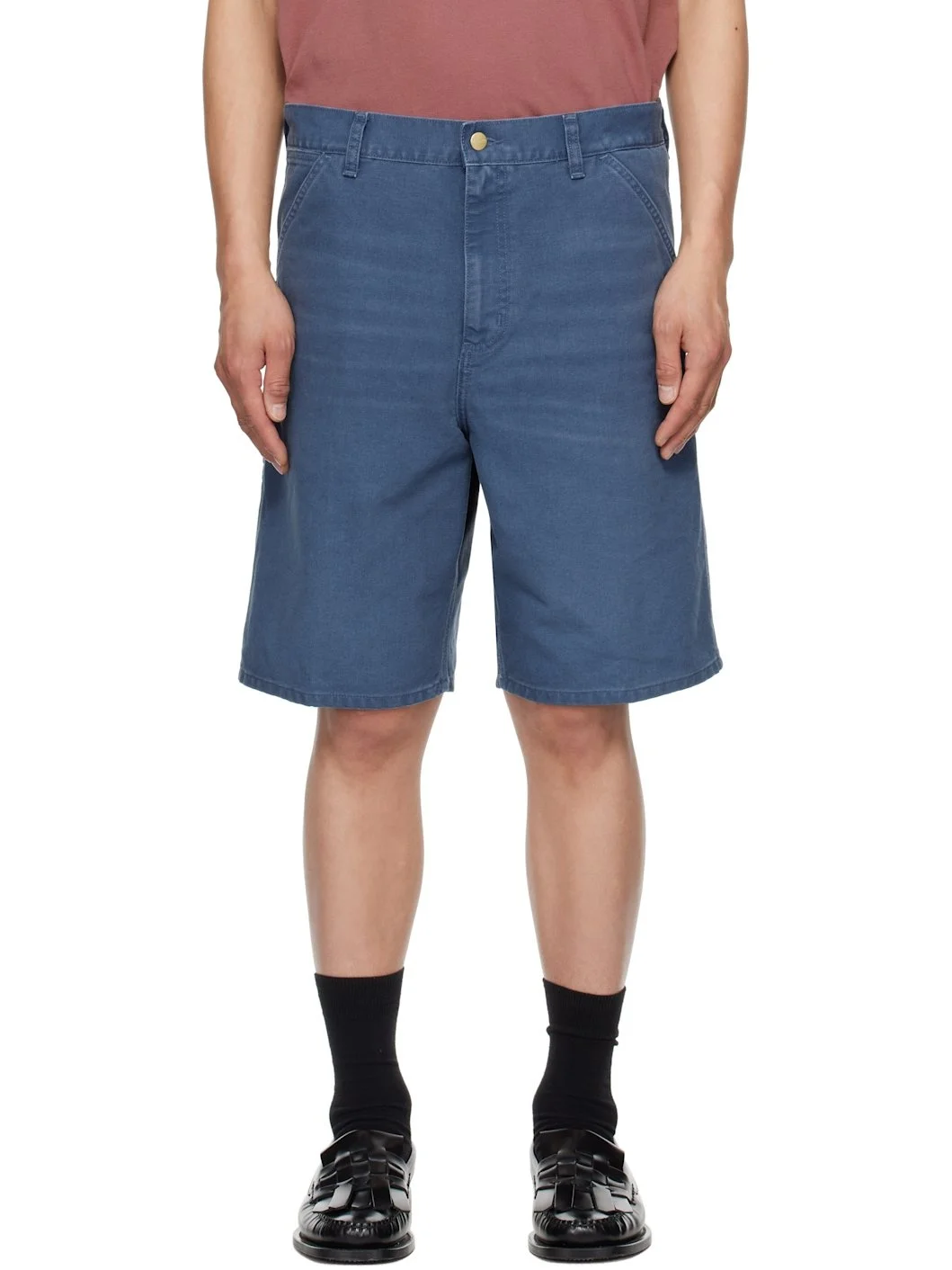 Blue Single Knee Shorts - 1