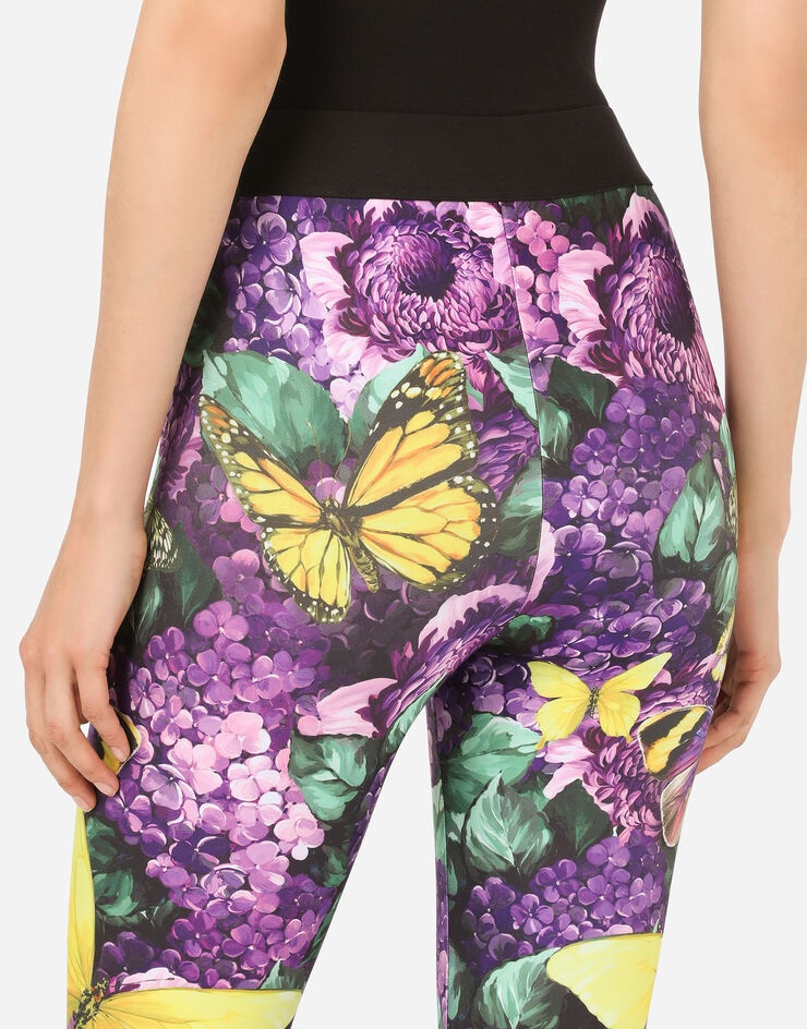 Butterfly-print leggings with branded elastic - 9