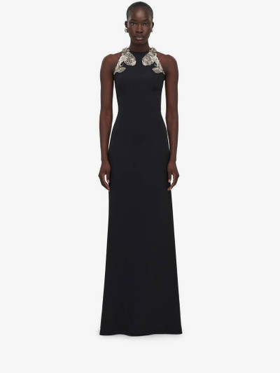 Alexander McQueen Women's Embroidered Evening Dress in Black outlook