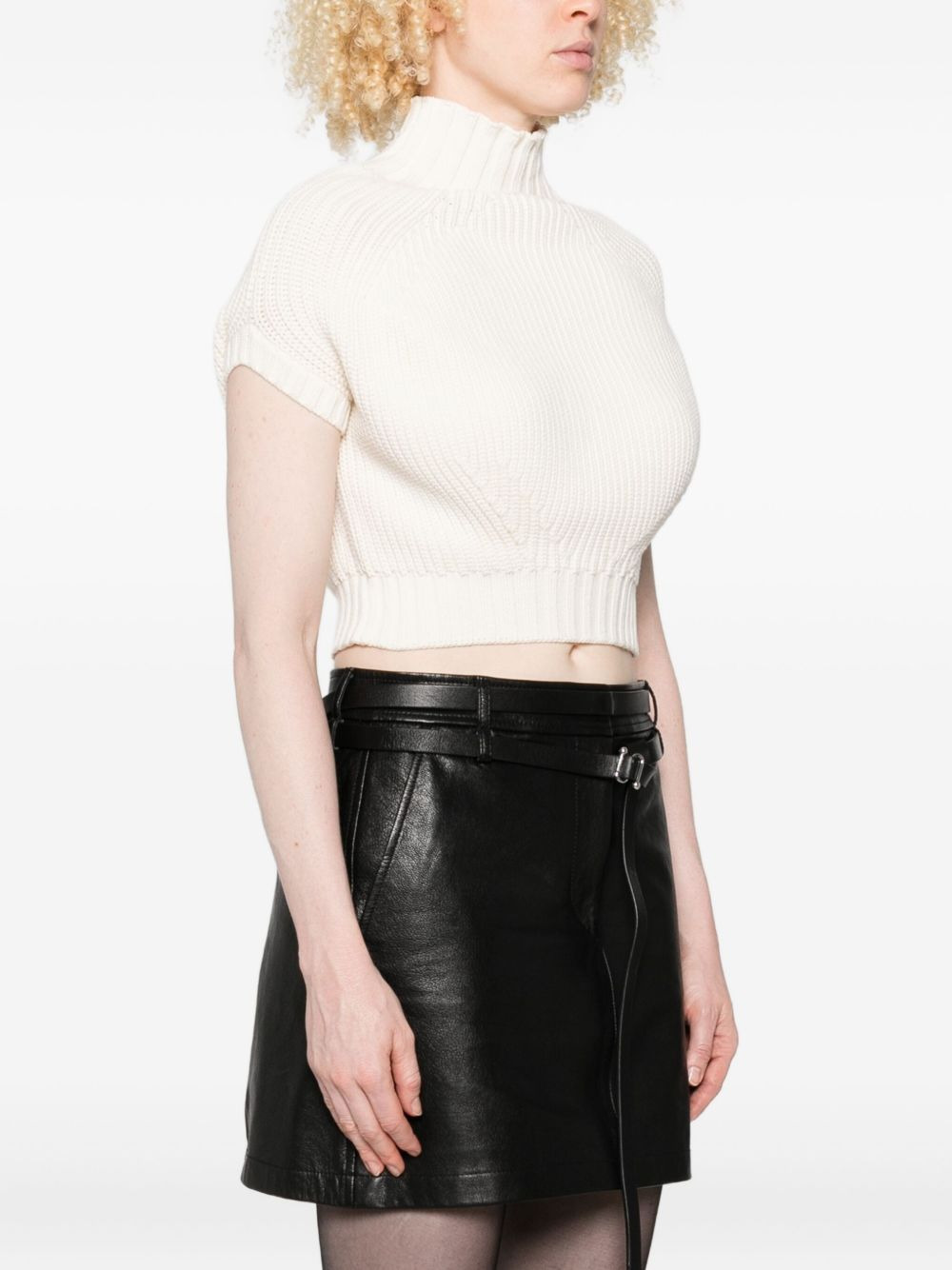 Balloon mock-neck knitted top - 3