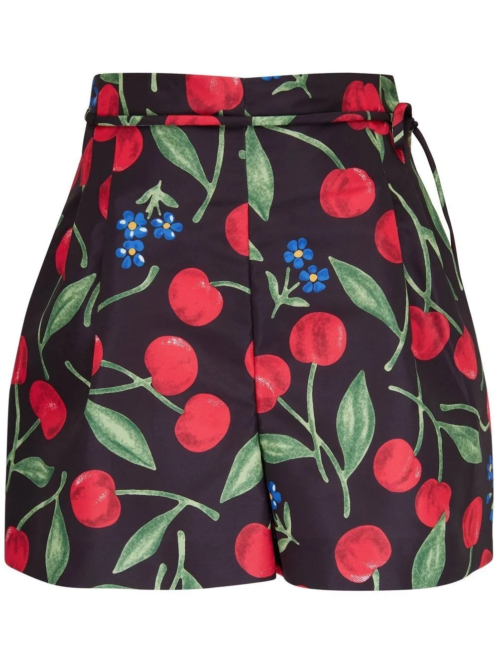 cherry-print tie-waist shorts - 1
