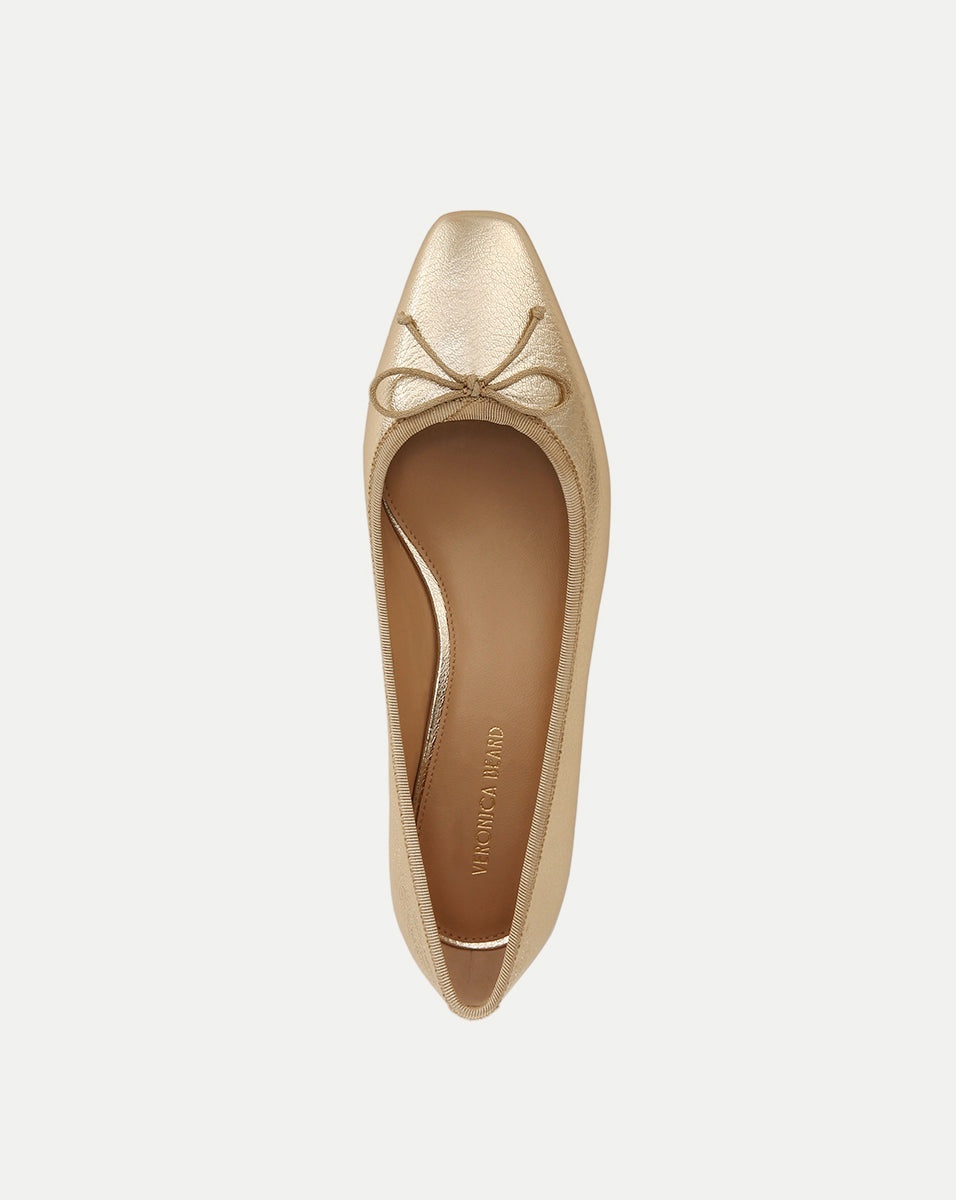 CECILE METALLIC LEATHER BALLET PUMP - 3