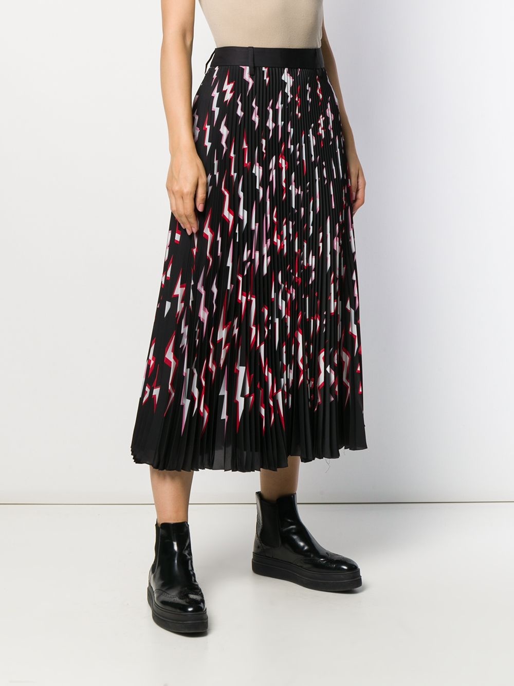 pleated lightning bolt skirt - 3