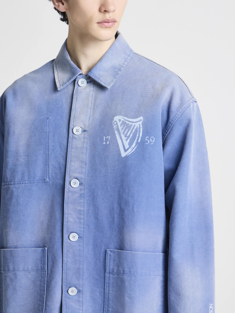 JW Anderson Unisex JW ANDERSON X GUINNESS WORKWEAR CHORE JACKET IN MID-BLUE WASHED DENIM outlook