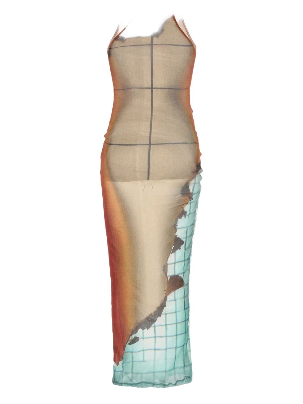 printed tulle maxi dress - 2