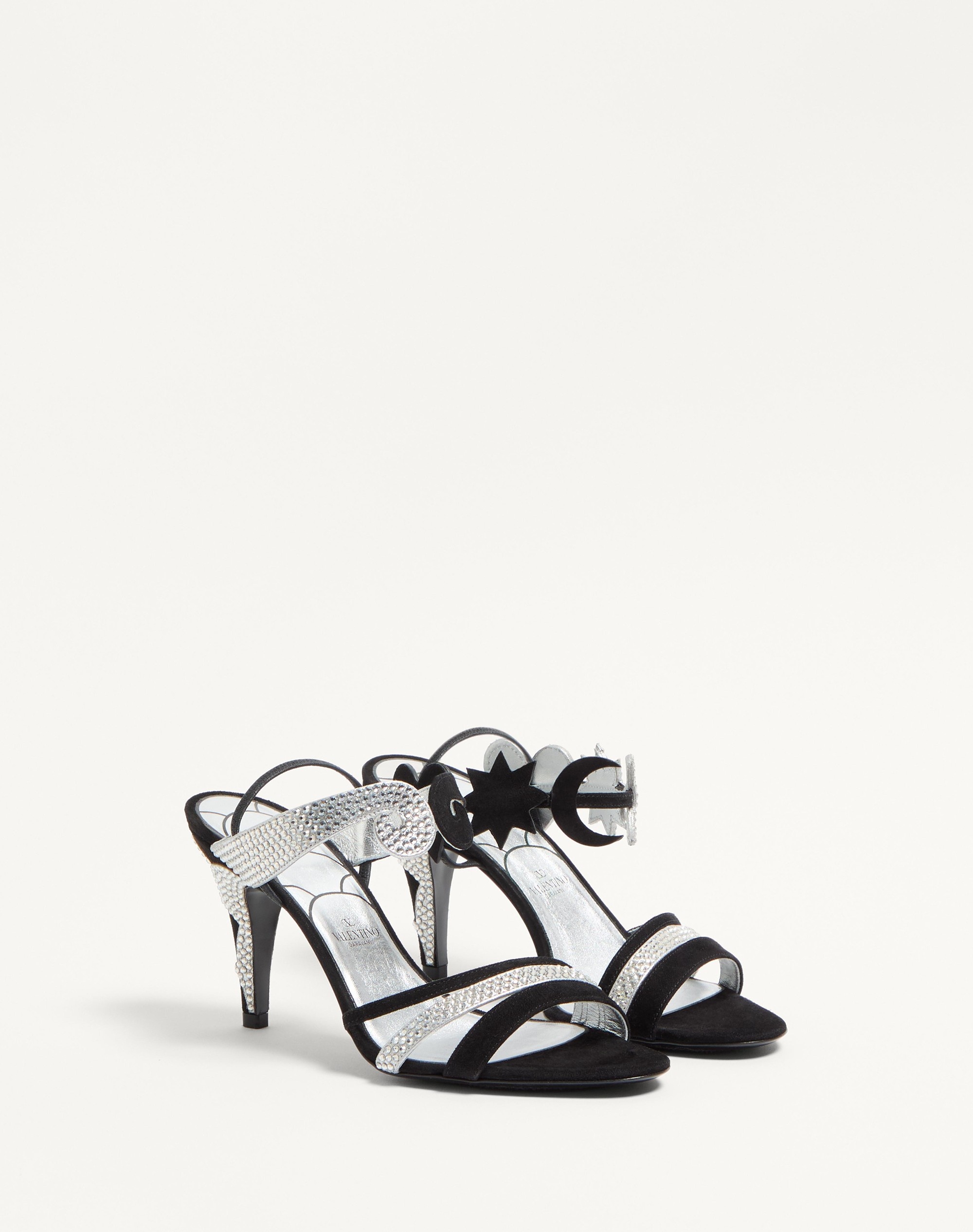L'UNE ET L'AUTRE SUEDE SANDAL WITH CRYSTALS 85MM - 3