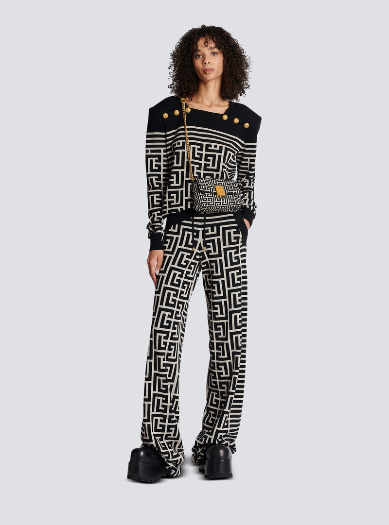 Balmain Monogrammed knit trousers outlook