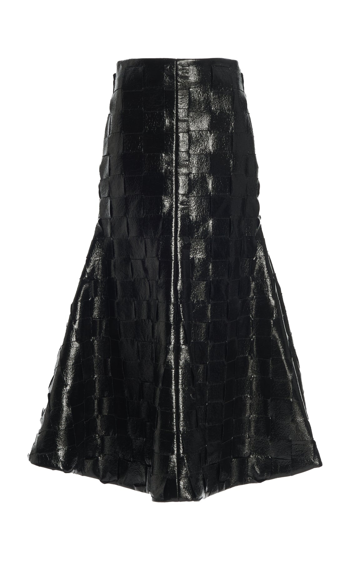 WEAVED FLARED SKIRT BLACK - 6