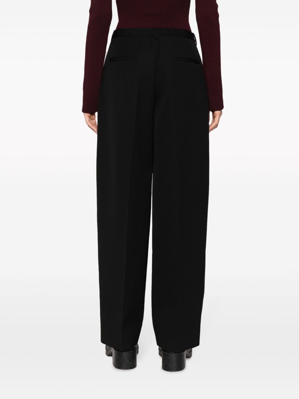 pleated cotton-wool tailored trousers - 4