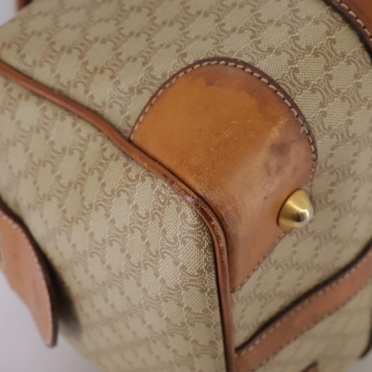 CELINE Macadam Canvas Hand Bag Beige - 12