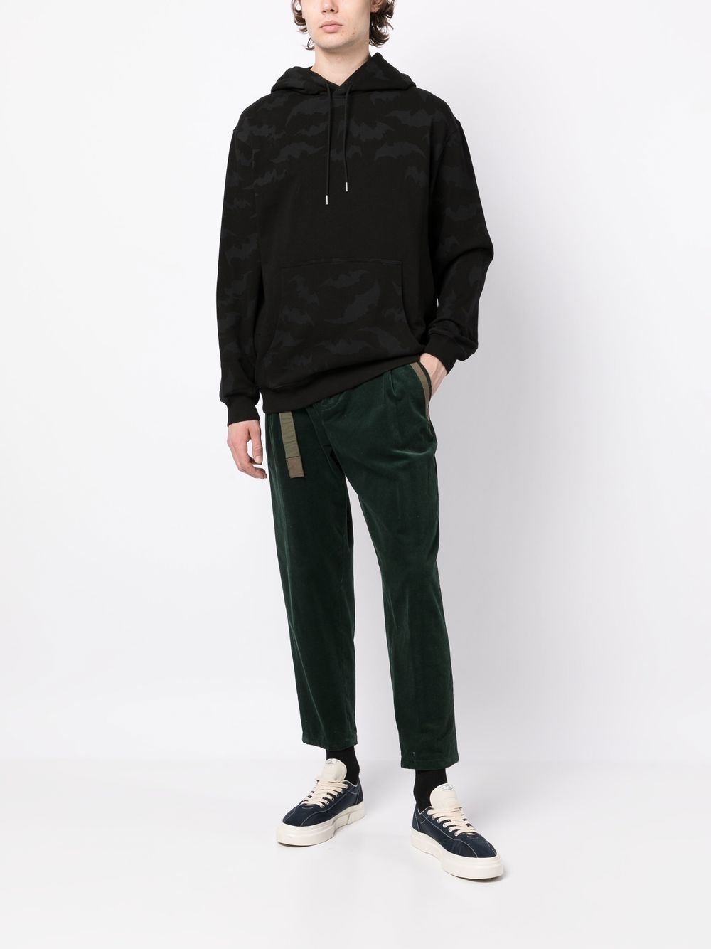 BAT-PRINT COTTON HOODIE - 2