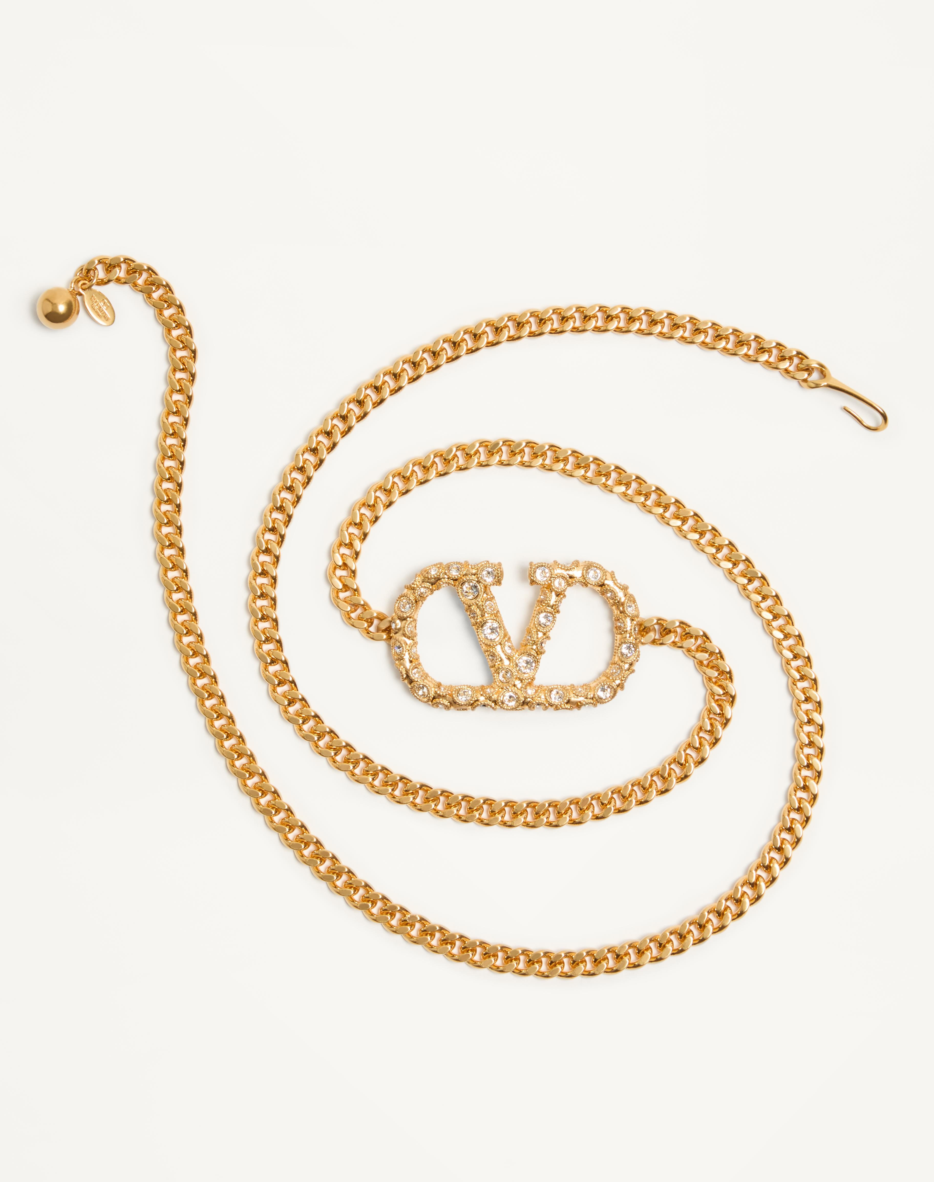 VLOGO SIGNATURE CHAIN BELT WITH CRYSTALS - 3