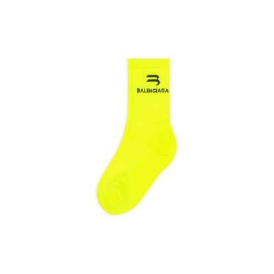 BALENCIAGA Men's Sporty B Tennis Socks  in Yellow outlook