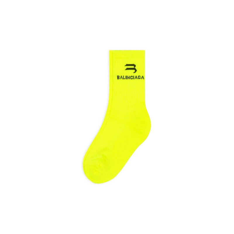 BALENCIAGA Men's Sporty B Tennis Socks  in Yellow outlook