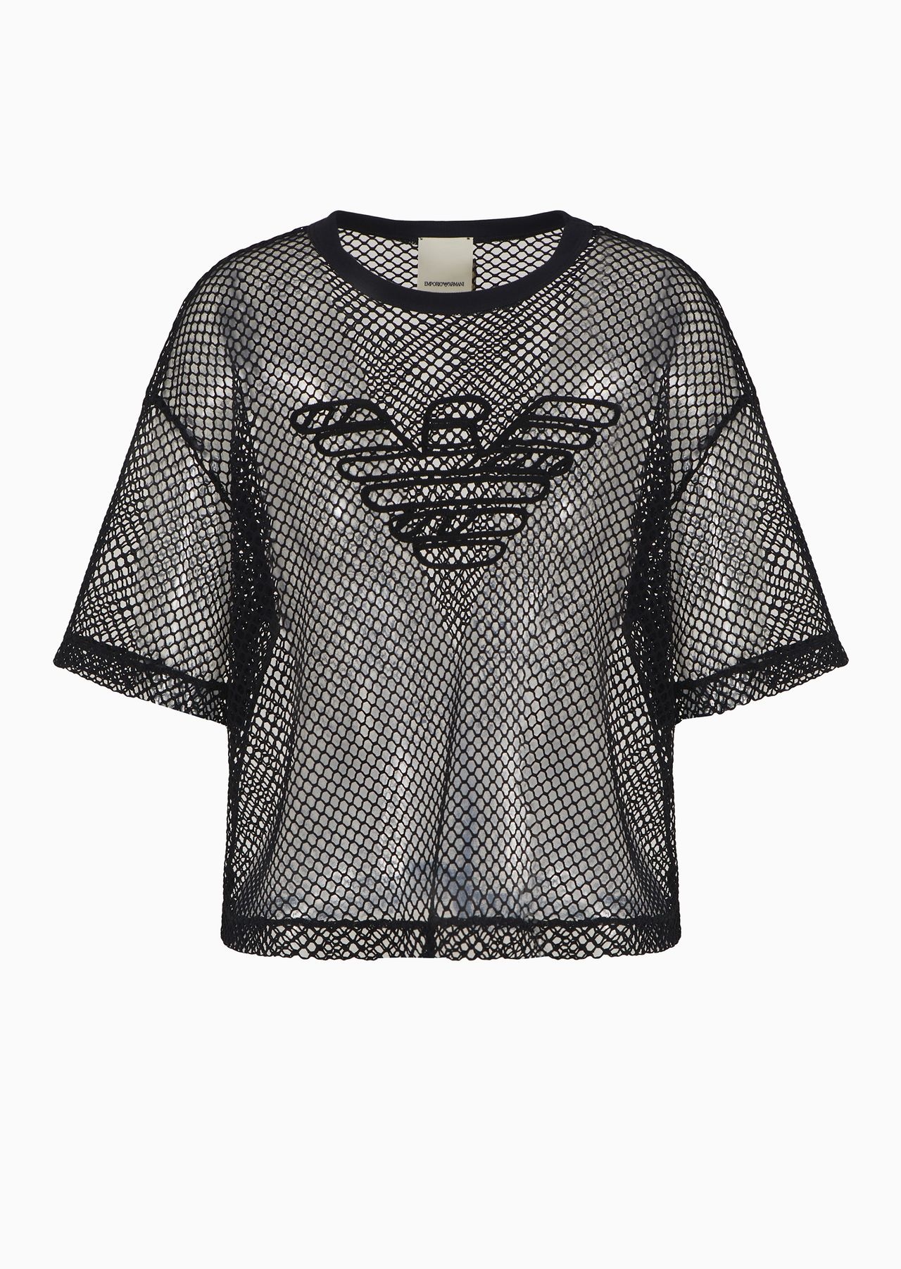 Emporio Armani Sustainability Values Capsule Collection recycled fabric mesh jumper - 1